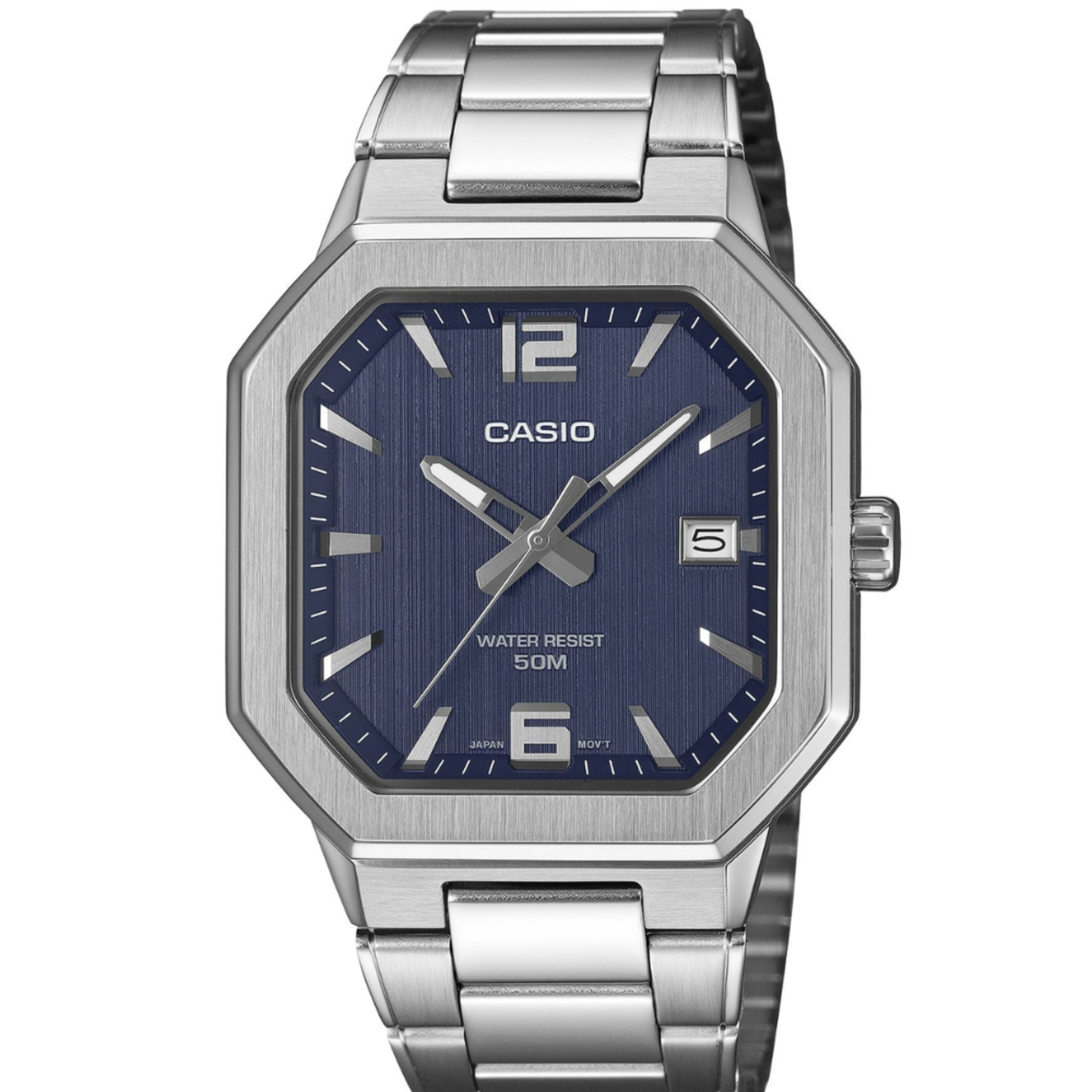 Casio Men's MTP-B195D-2A Hexagon Stainless Steel Watch