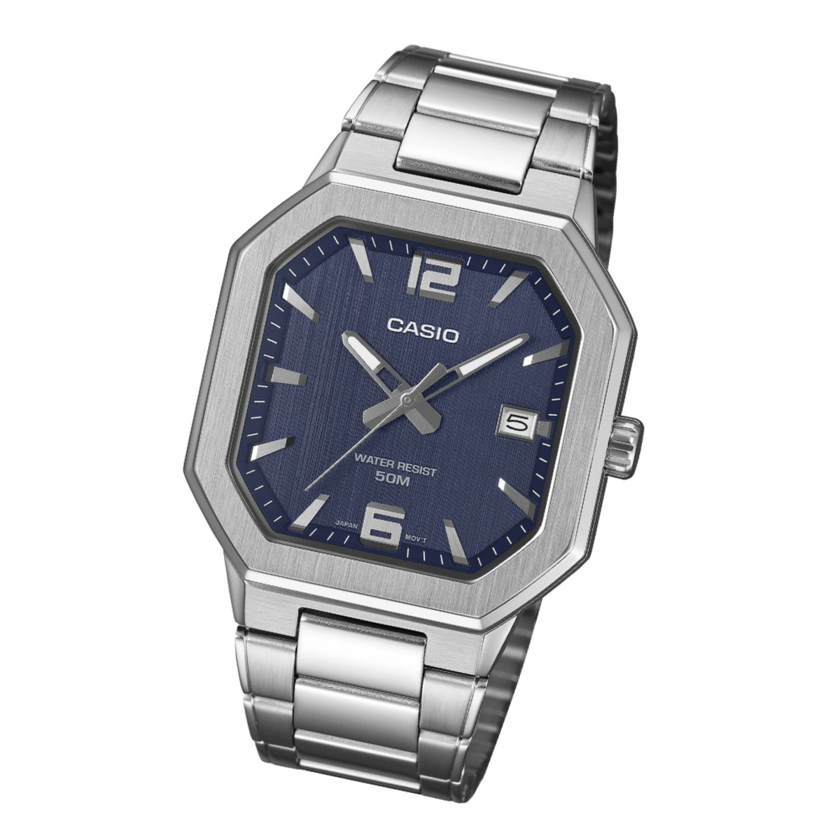 Casio Men's MTP-B195D-2A Hexagon Stainless Steel Watch