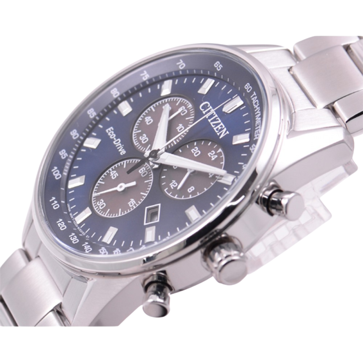 Citizen Collection Eco-Drive AT2390-58L AT2390 AT2390-58 Blue Dial Chronograph Watch