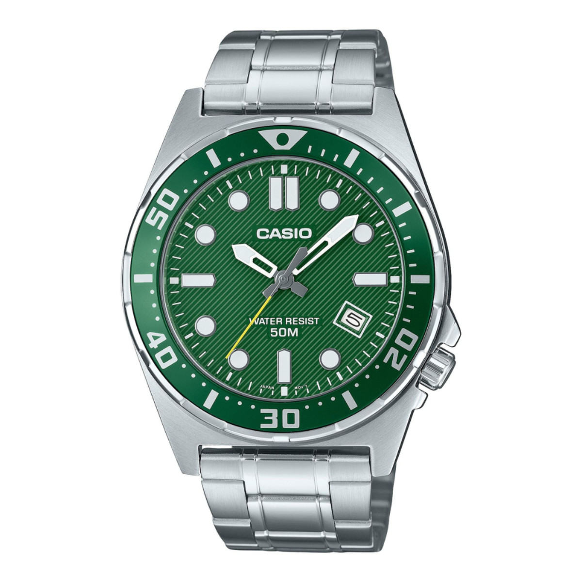 Casio Men's Analog Watch MTD-135D-3A | Green Dial Sport