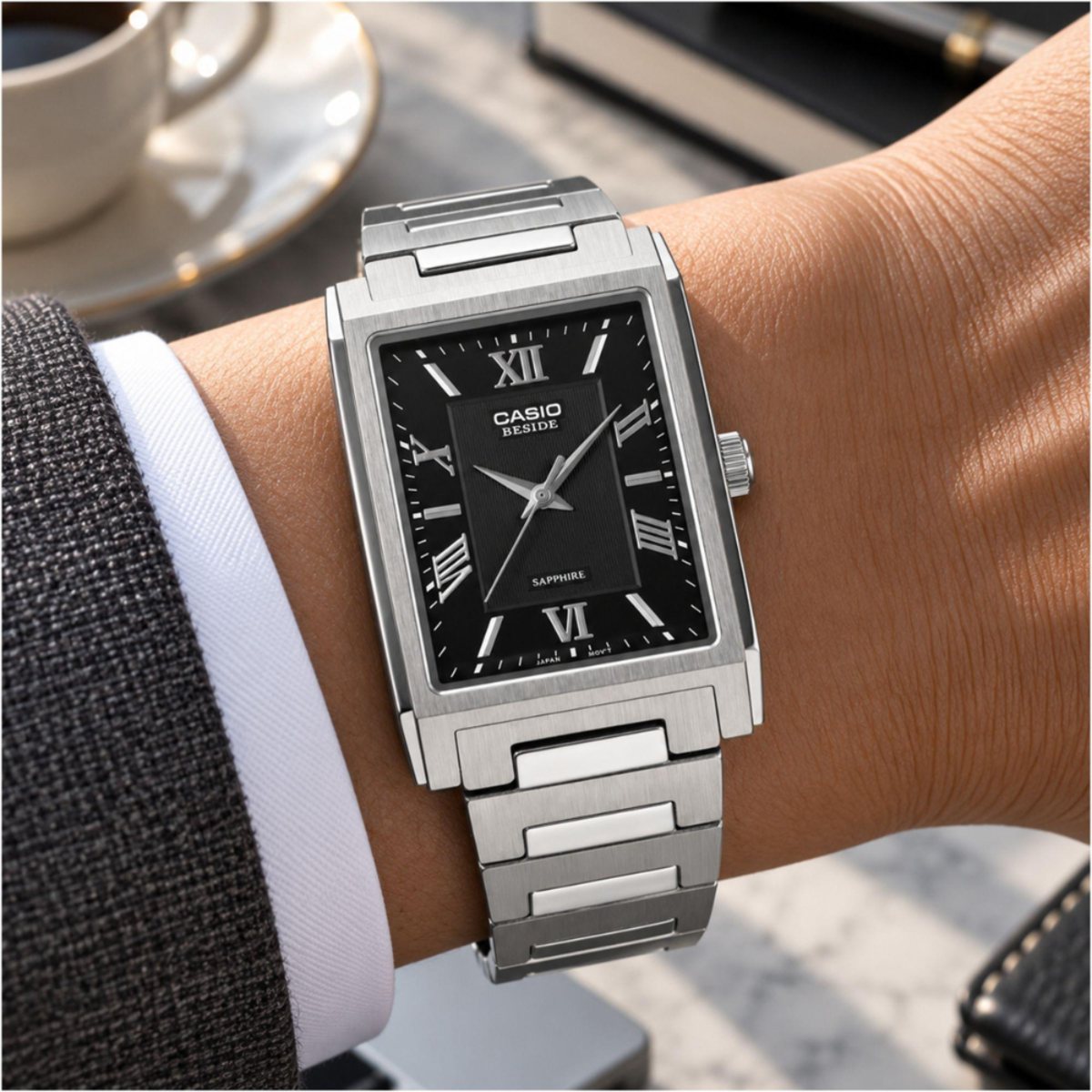 Casio Beside Cosmopolitan Men's Rectangle Watch BMS-105D-1A