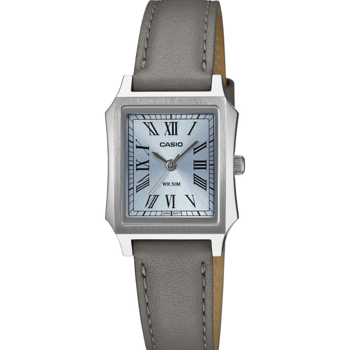 Casio Classic Women's Rectangle Grey Leather Watch LTP-B190L-2B