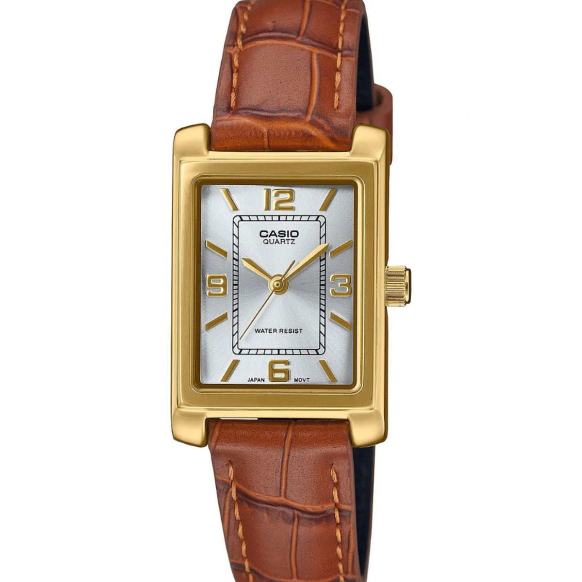 Casio General Rectangular Leather Strap Women's Watch LTP-1234GLL-7A