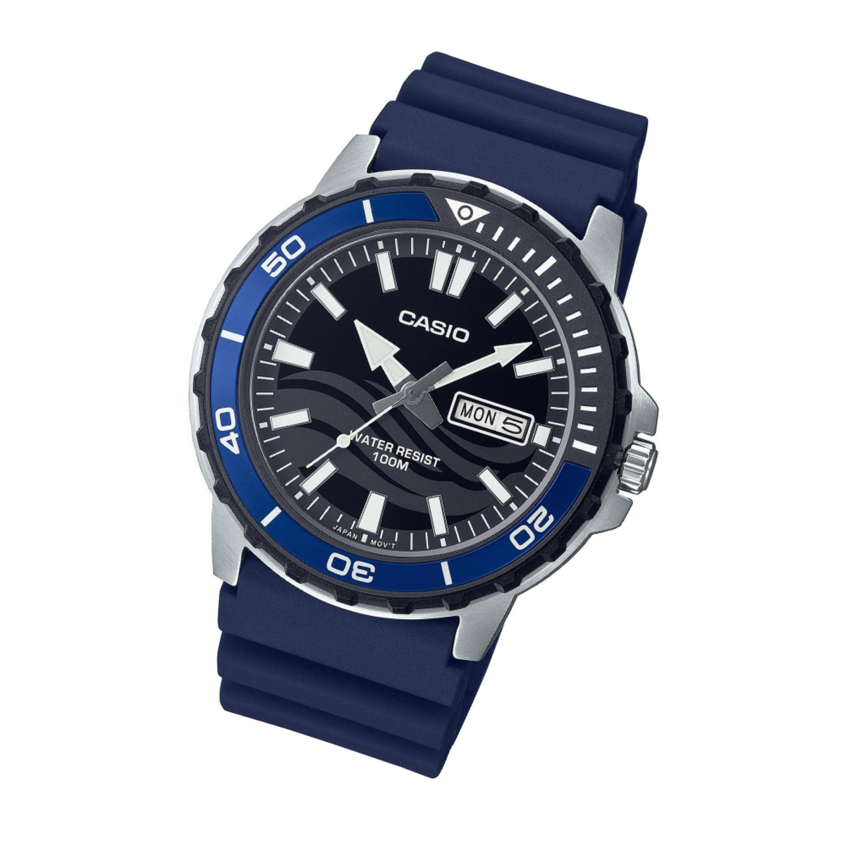 Casio MTD125-2A MTD-125-2A Men's Analog Sporty Navy Blue Resin Band Watch