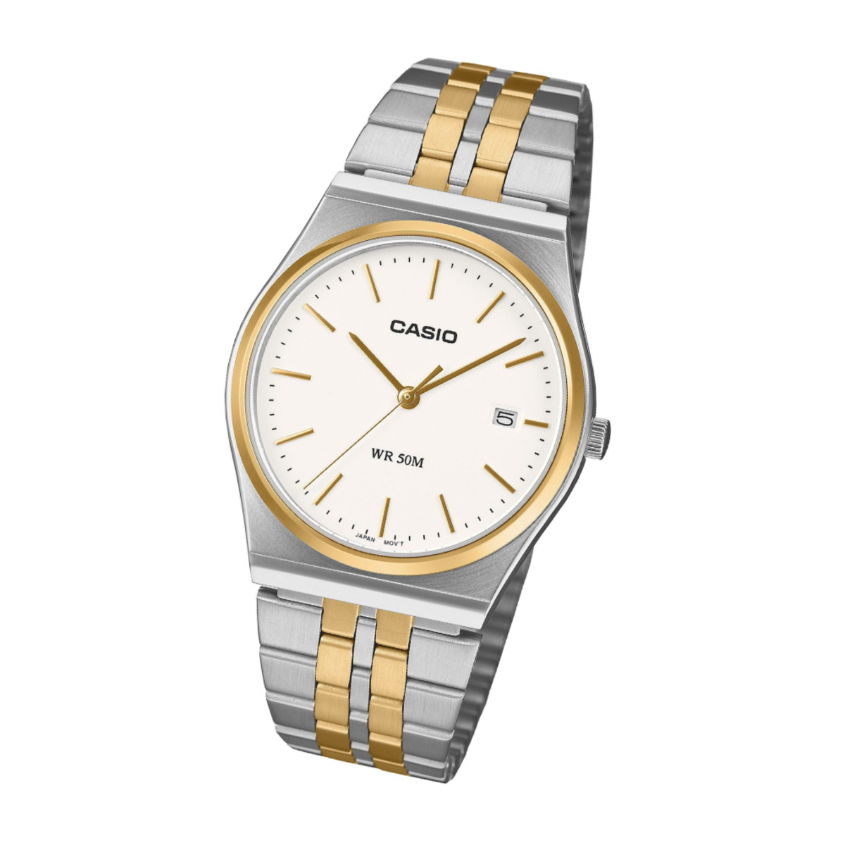 Casio General x Analog ft. Retro 1980s | MTP-B145SG-7A Two-Tone White Dial