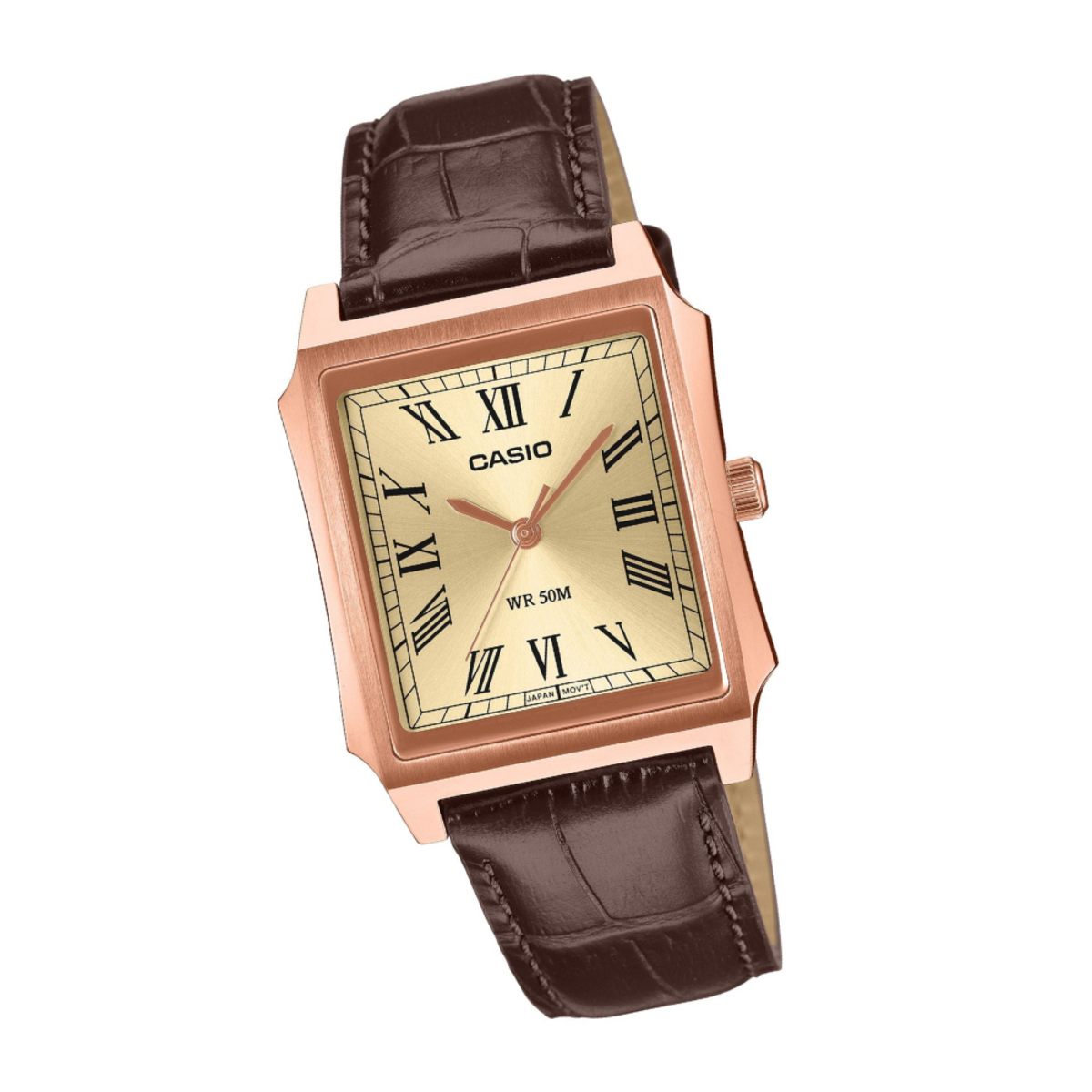 Casio MTP-B190RGL-9B Rose Gold Roman Dial Watch