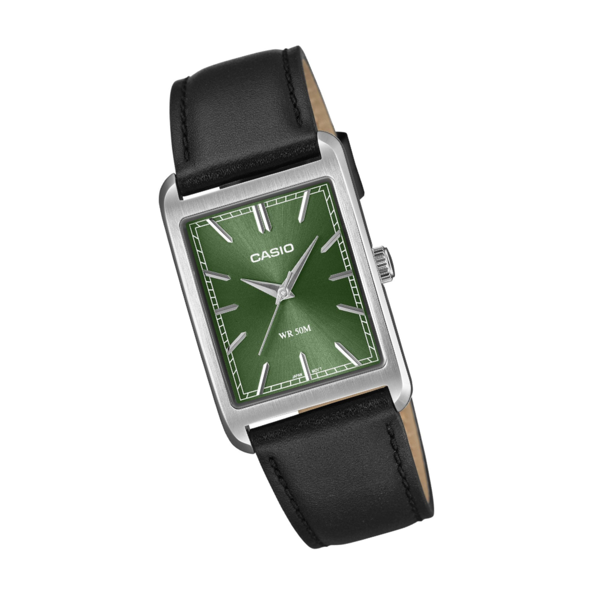 Casio MTP-B215L-3A | Slim Rectangular Dress Leather Watch