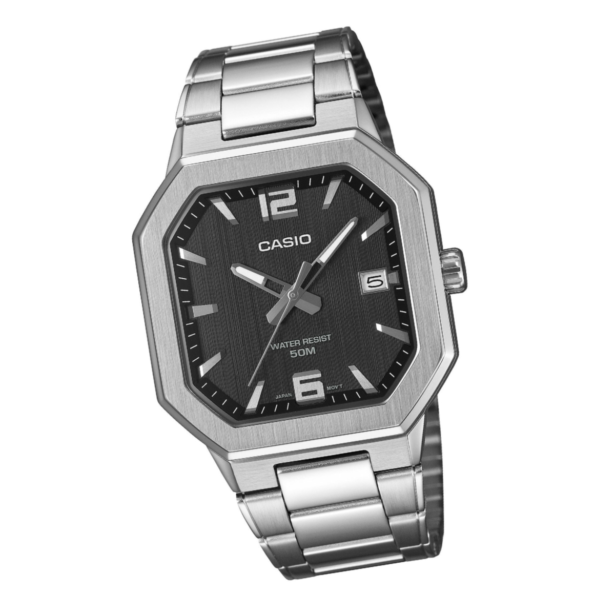 Casio Men's MTP-B195D-1A Hexagon Stainless Steel Watch