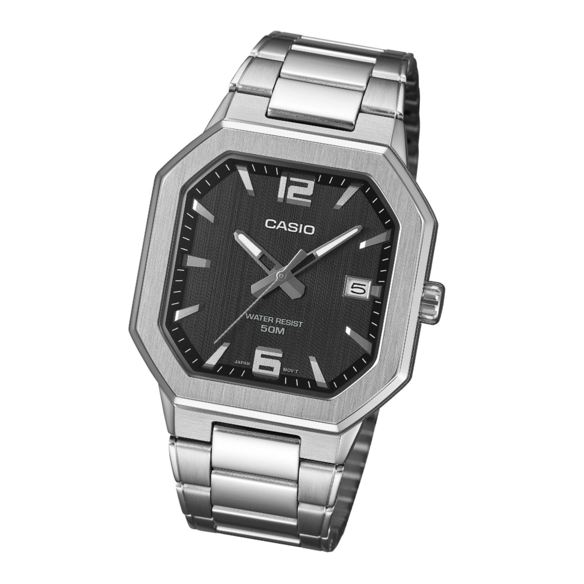 Casio Men's MTP-B195D-1A Hexagon Stainless Steel Watch