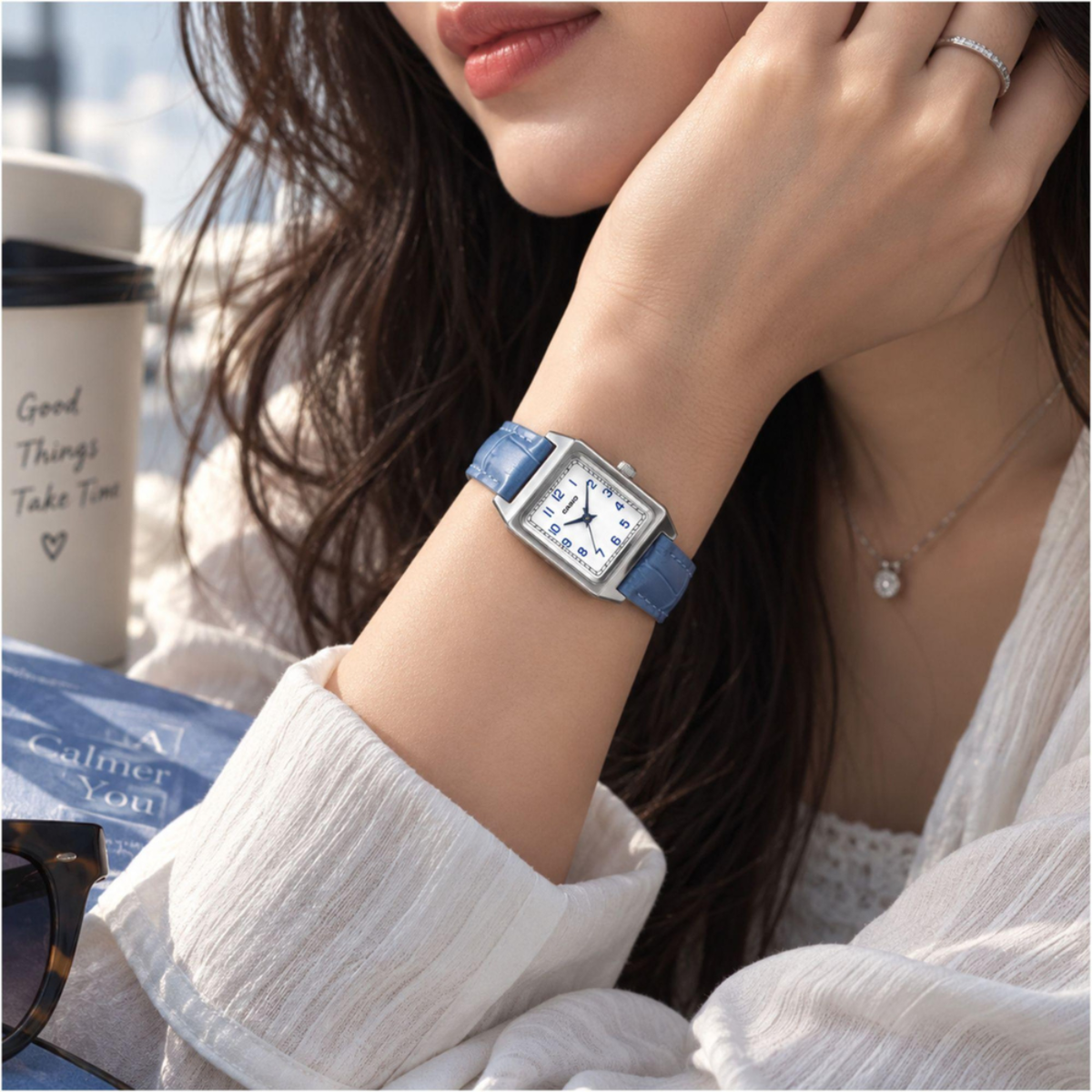 Casio Rectangular Leather Women's Watch LTP-B150LA-2B