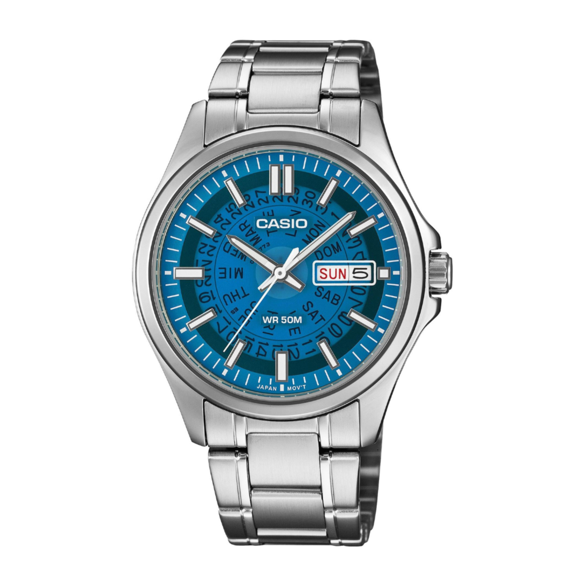 Casio Translucent Blue Dial Quartz Mens Watch MTP-E740-2A2