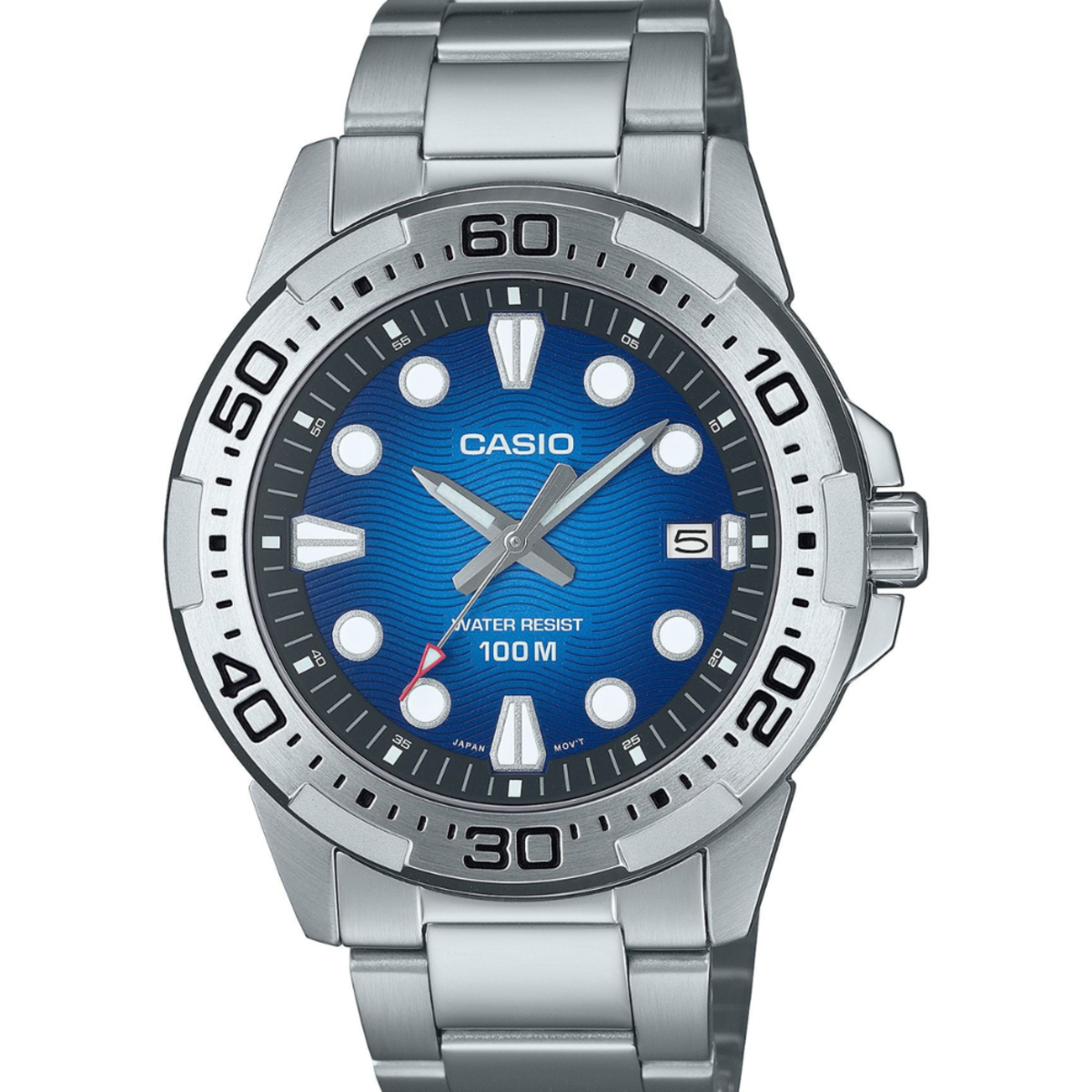 Casio MTD-140D-2A | Men's Watch | Blue Dial Stainless Steel