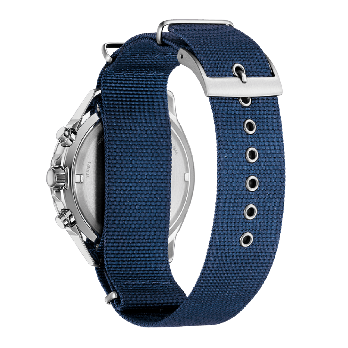 Citizen Eco-Drive Photovoltaic AT2500-19A AT2500 White Dial Blue Nylon Strap Watch