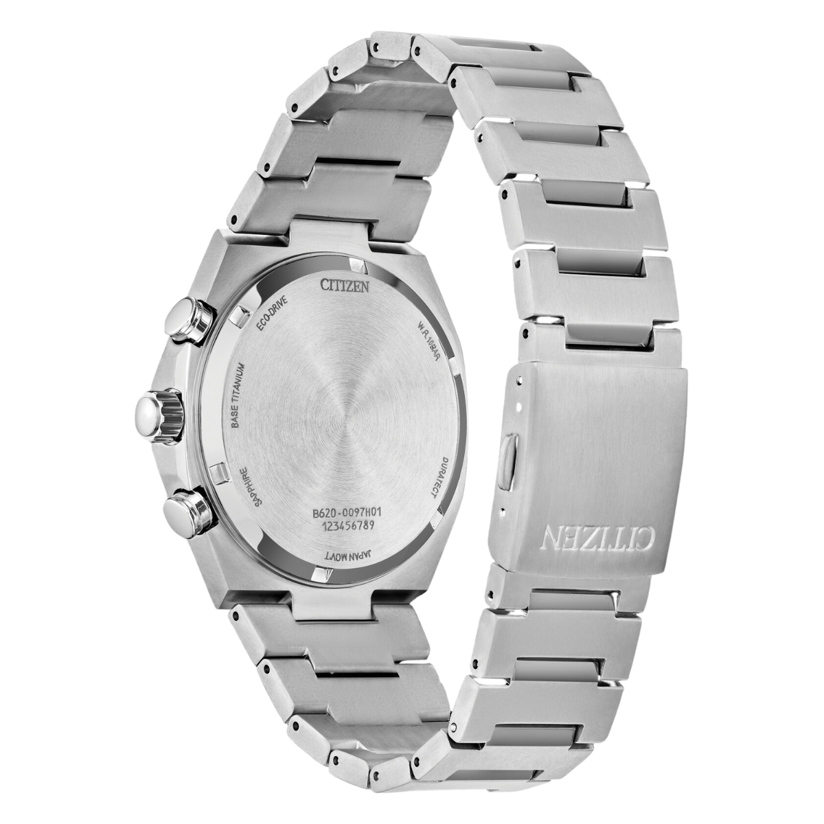 Citizen Forza CA4610-85A CA4610-85 Zenshin Eco-Drive Super Titanium Chronograph Silver Dial Watch