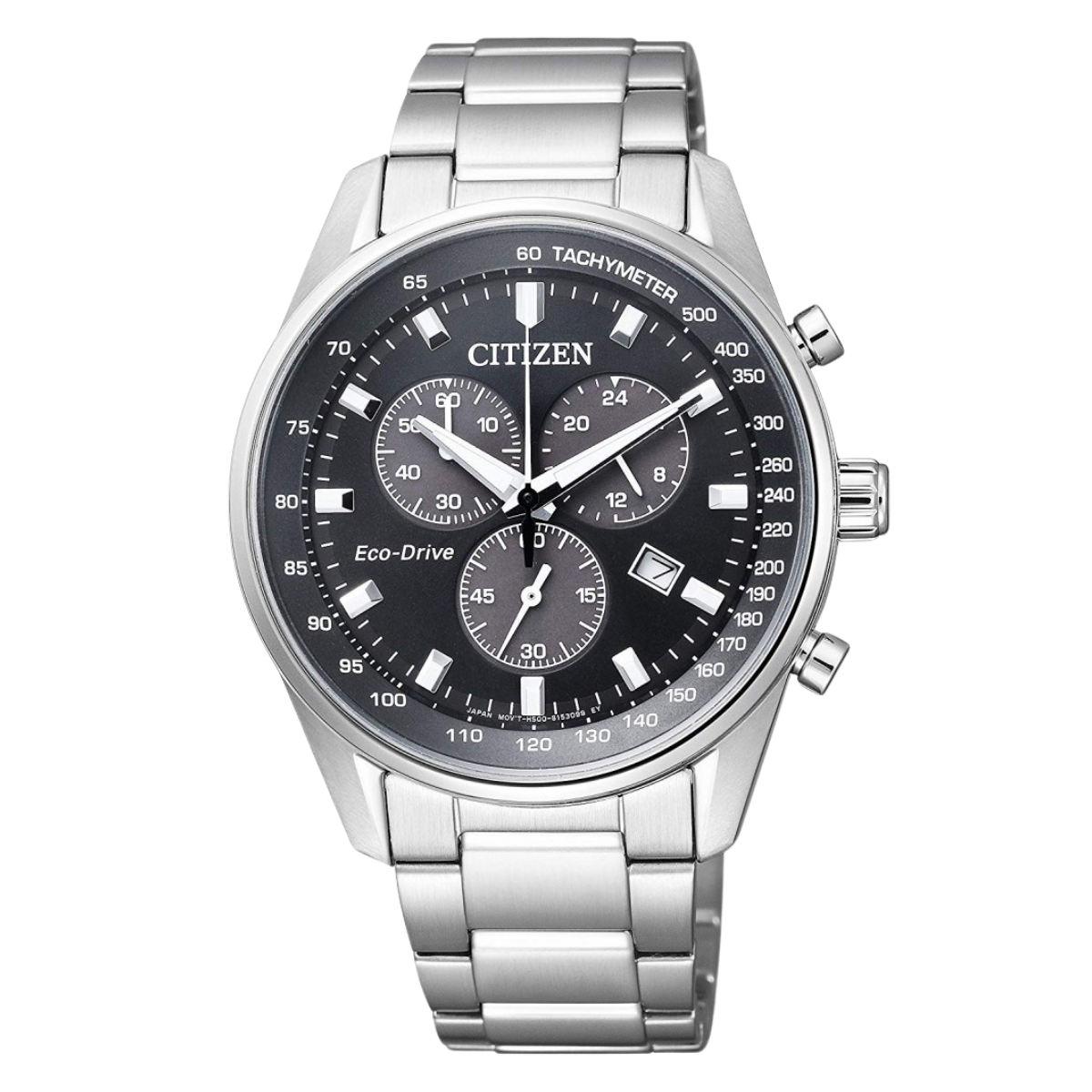 Citizen Collection Eco-Drive AT2390-58E AT2390 Black Dial Chronograph Dress Watch