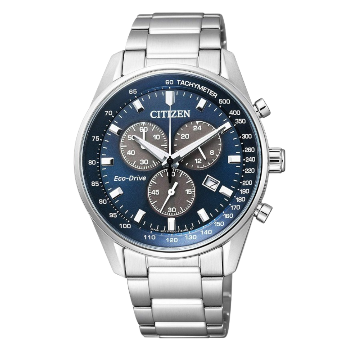 Citizen Collection Eco-Drive AT2390-58L AT2390 AT2390-58 Blue Dial Chronograph Watch