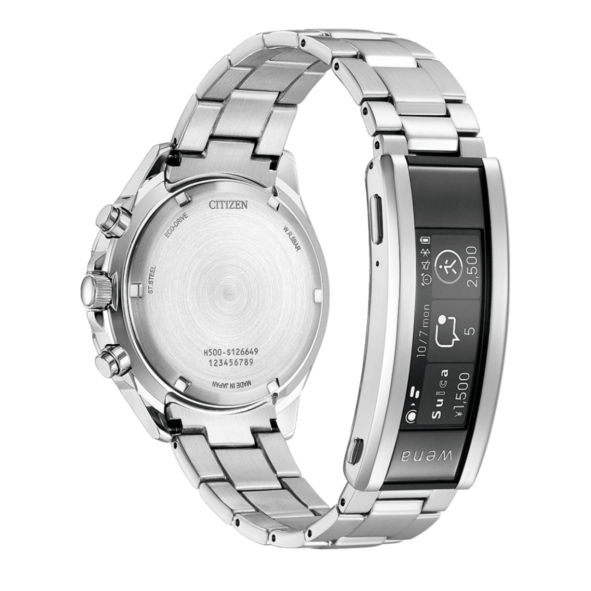 Citizen Wena 3 Equipped AT2498-51 AT2498-51E AT2498 Eco-Drive Chronograph Watch