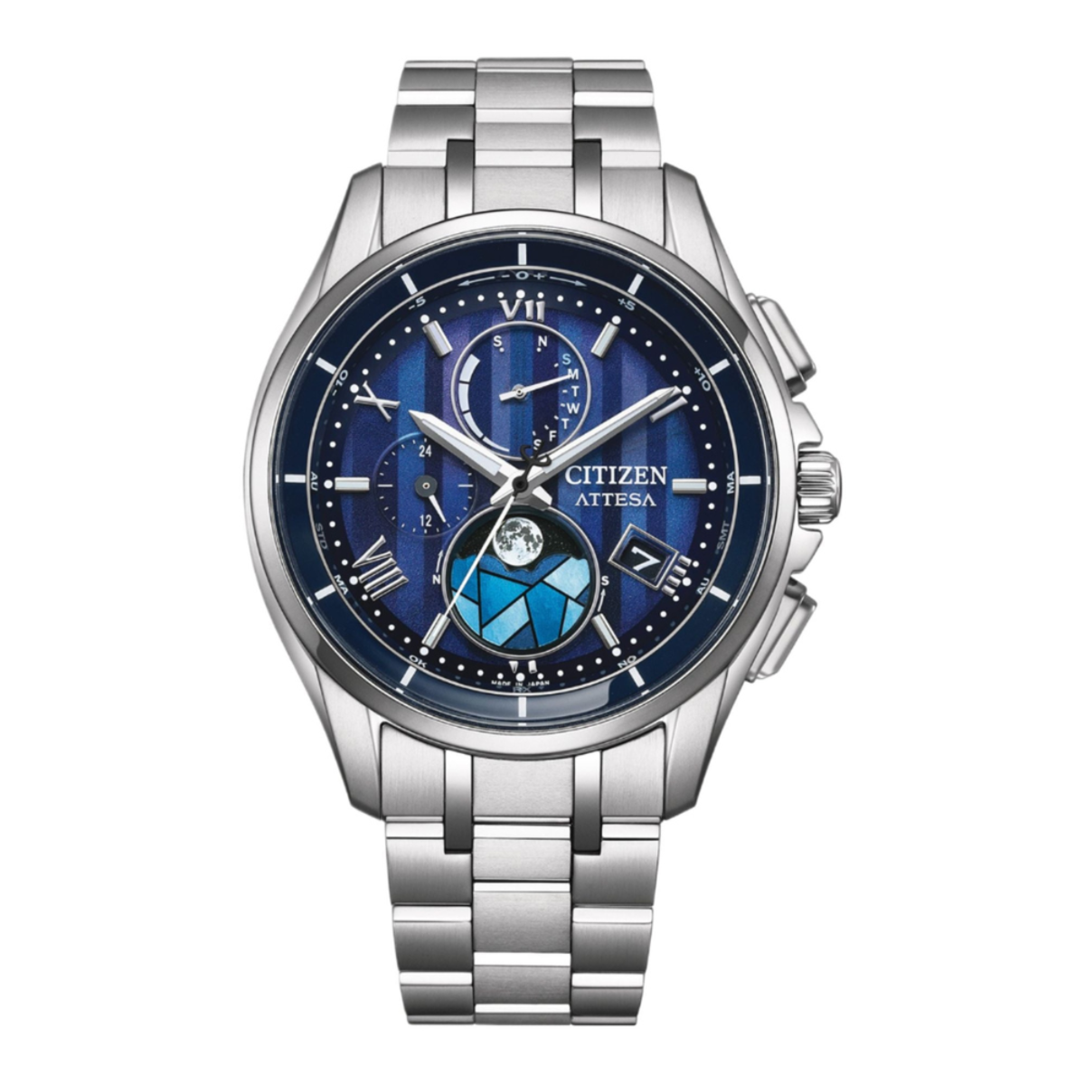 Citizen ATTESA Limited Edition BY1000-51L Eco-Drive Atomic Time Super Titanium Moon Phase Watch