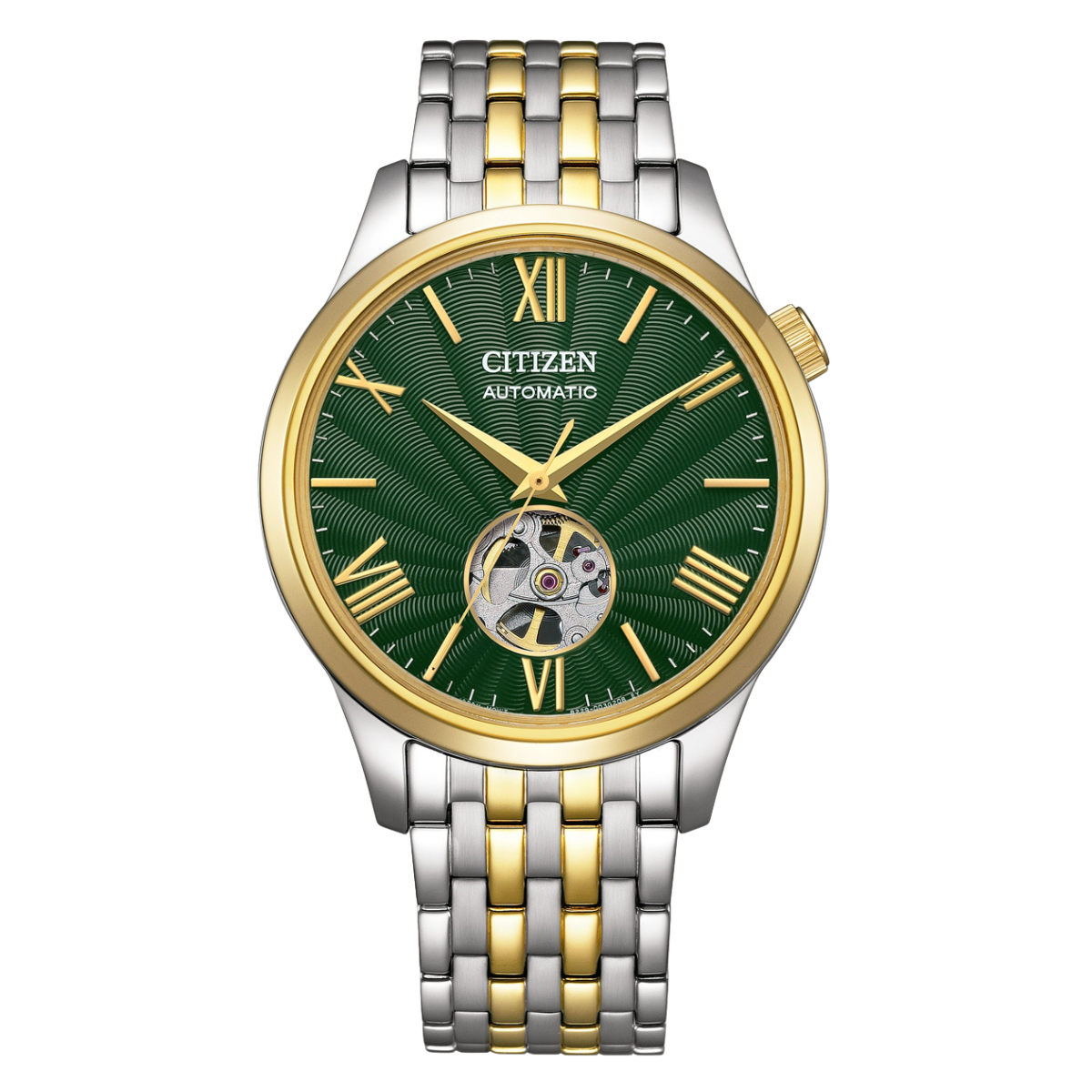 Citizen Automatic Open Heart Green Dial Men's Watch NH9134-83X