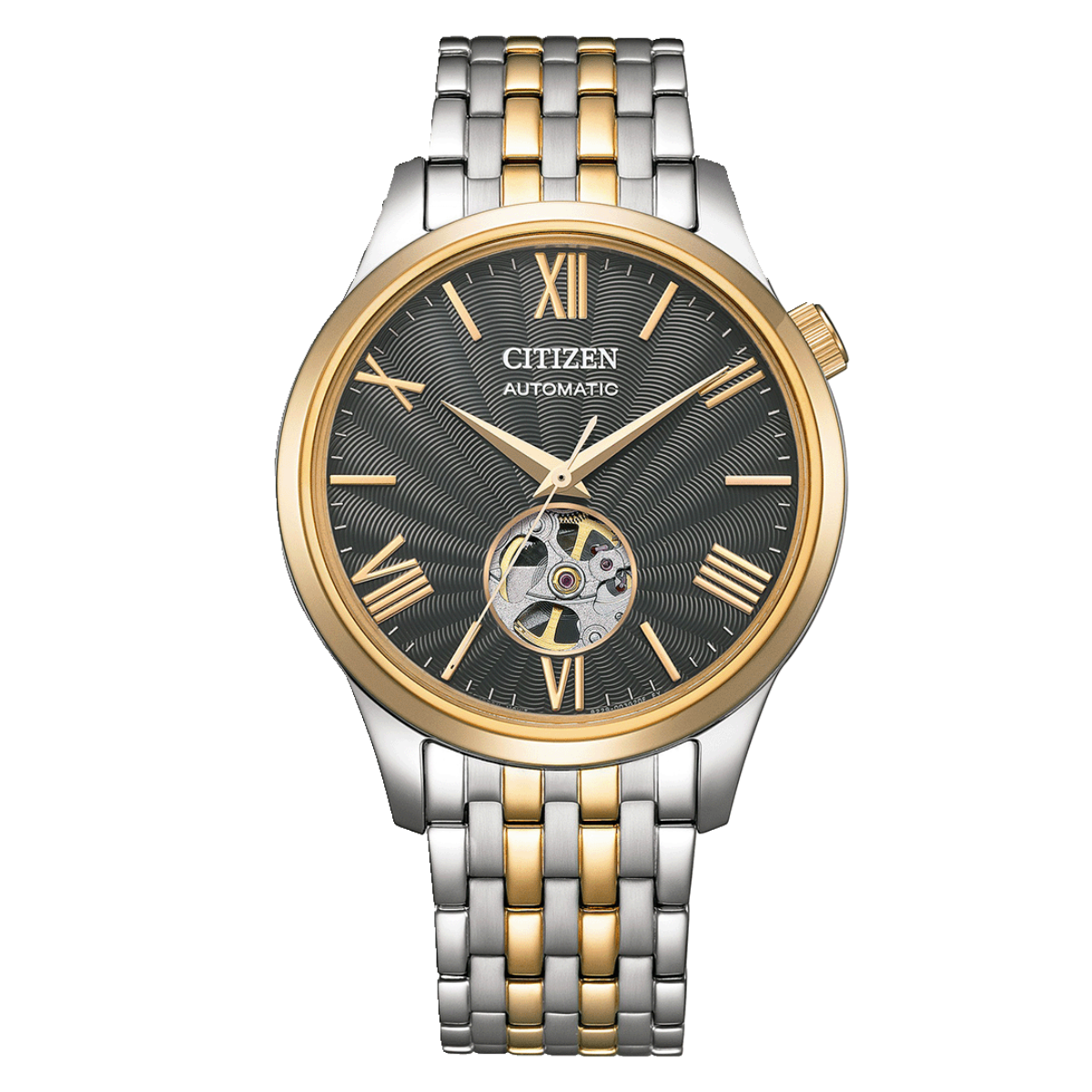 Citizen Automatic Open Heart Black Dial Two-Tone NH9136-88H