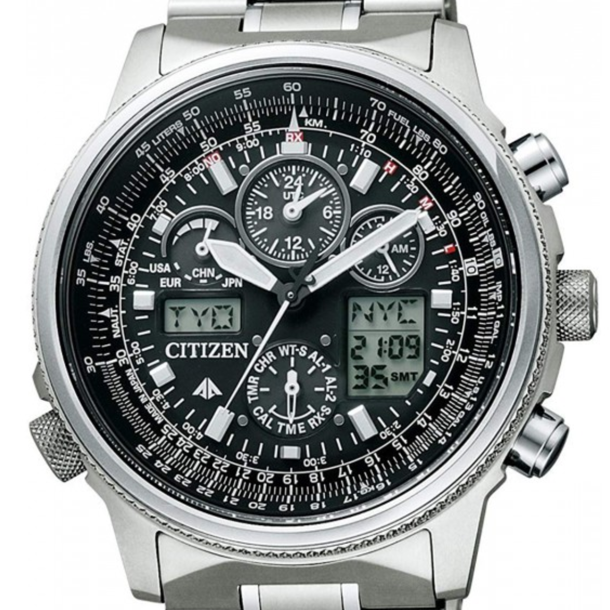 Citizen Promaster Sky Chronograph Eco-Drive PMV65-2271 PMV65 Titanium Sports Watch