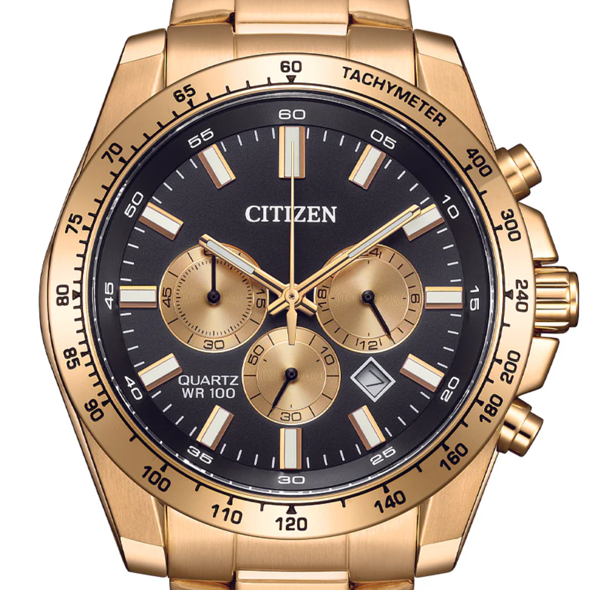 Citizen AN8233-51E Quartz Chronograph: Sporty Black Dial Steel