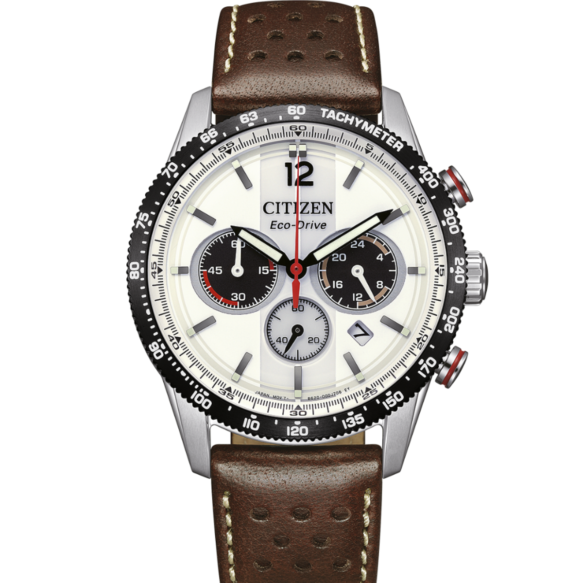 Citizen Eco=Drive Racing Chronograph CA4714-04A Panda Dial Watch