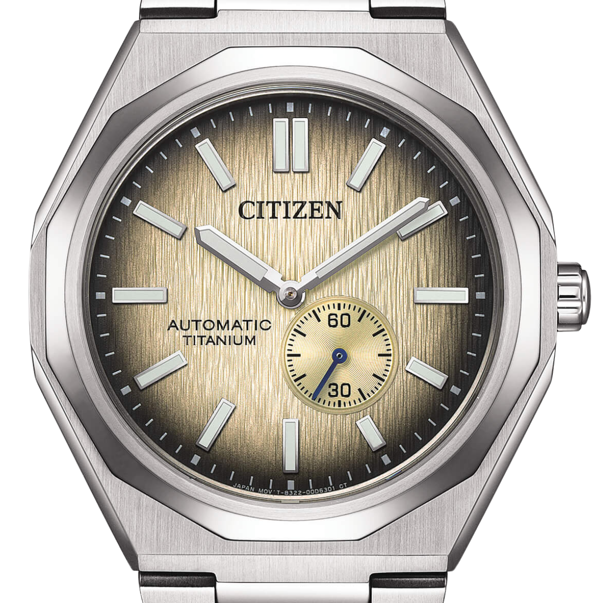 Citizen Zenshin 60 Mechanical NK5020-58P Super Titanium Ivory Dial Mens Watch