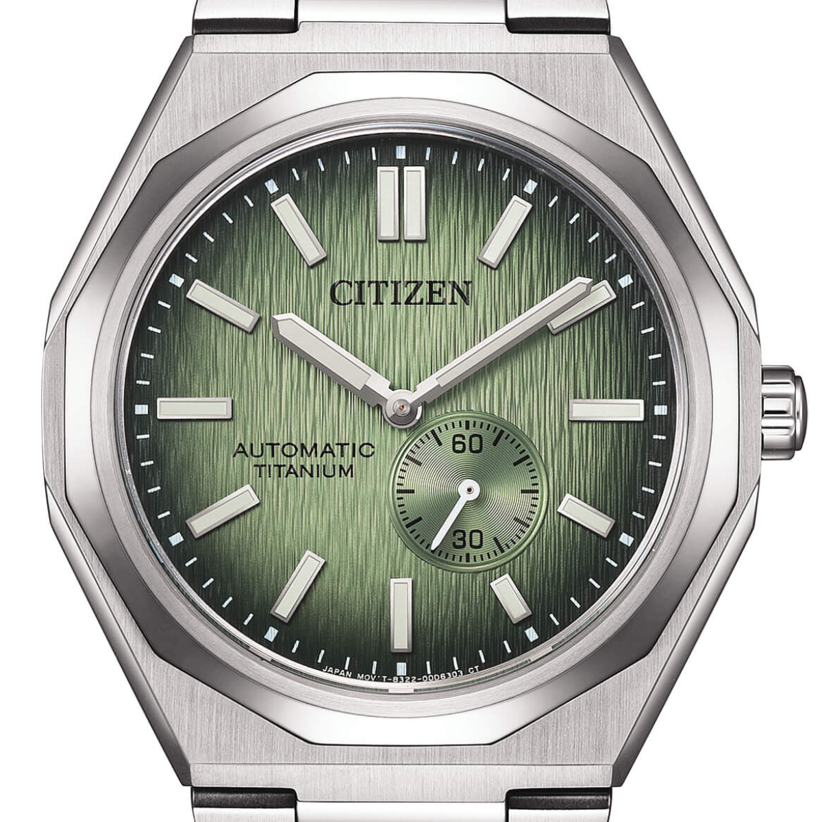 Citizen Zenshin 60 Mechanical NK5020-58X Super Titanium Green Dial Mens Watch