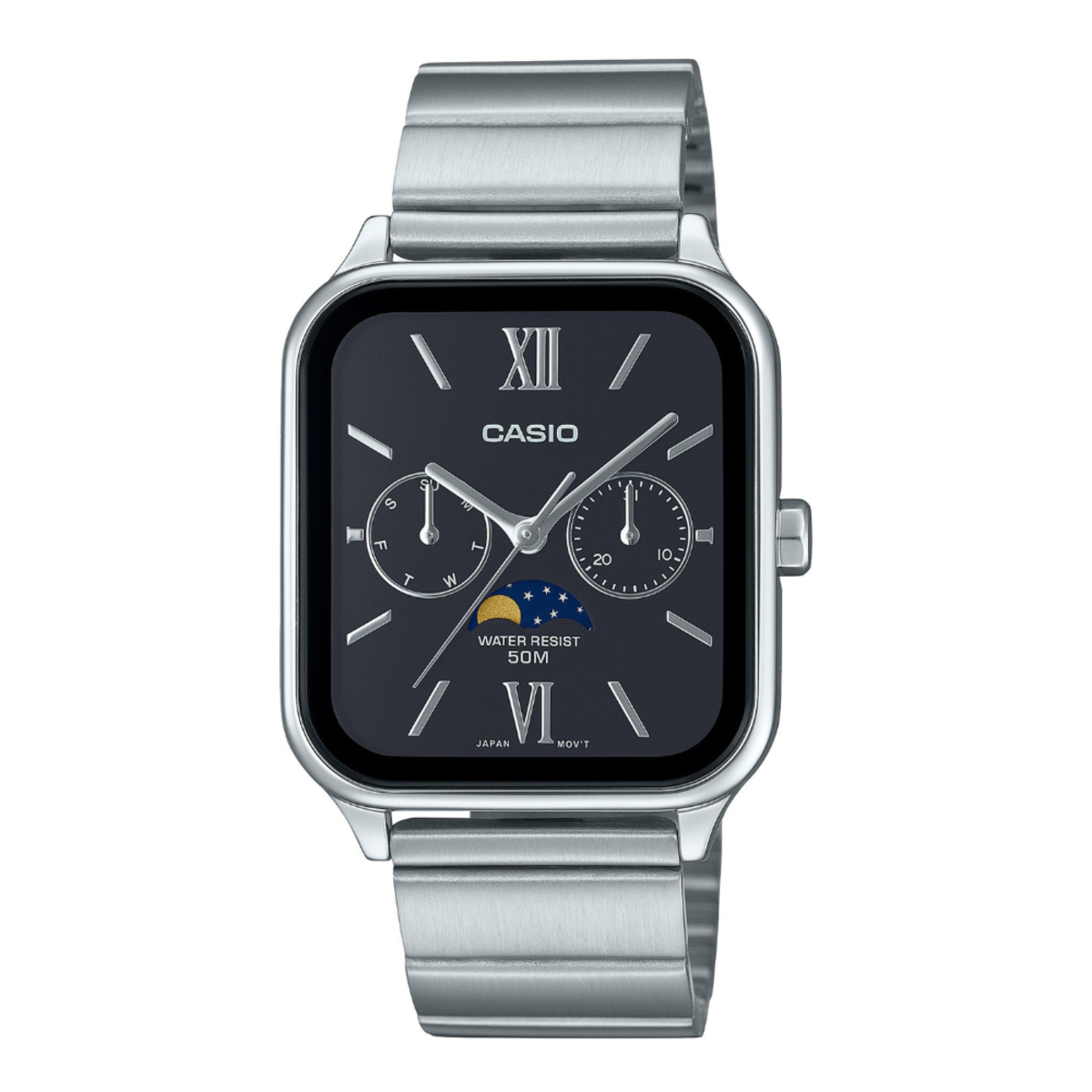 Casio Standard Moon Phase MTP-M305D-1A | Men's Black Dial Watch