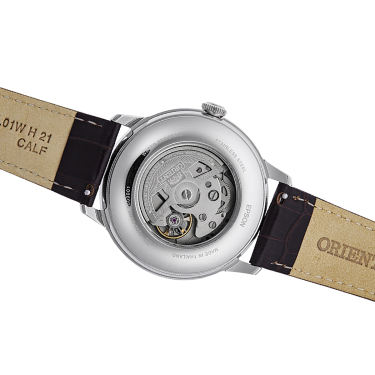 Orient Bambino Sun & Moon RA-AK0807R Classic Bordeaux Dial Mechanical Leather Watch