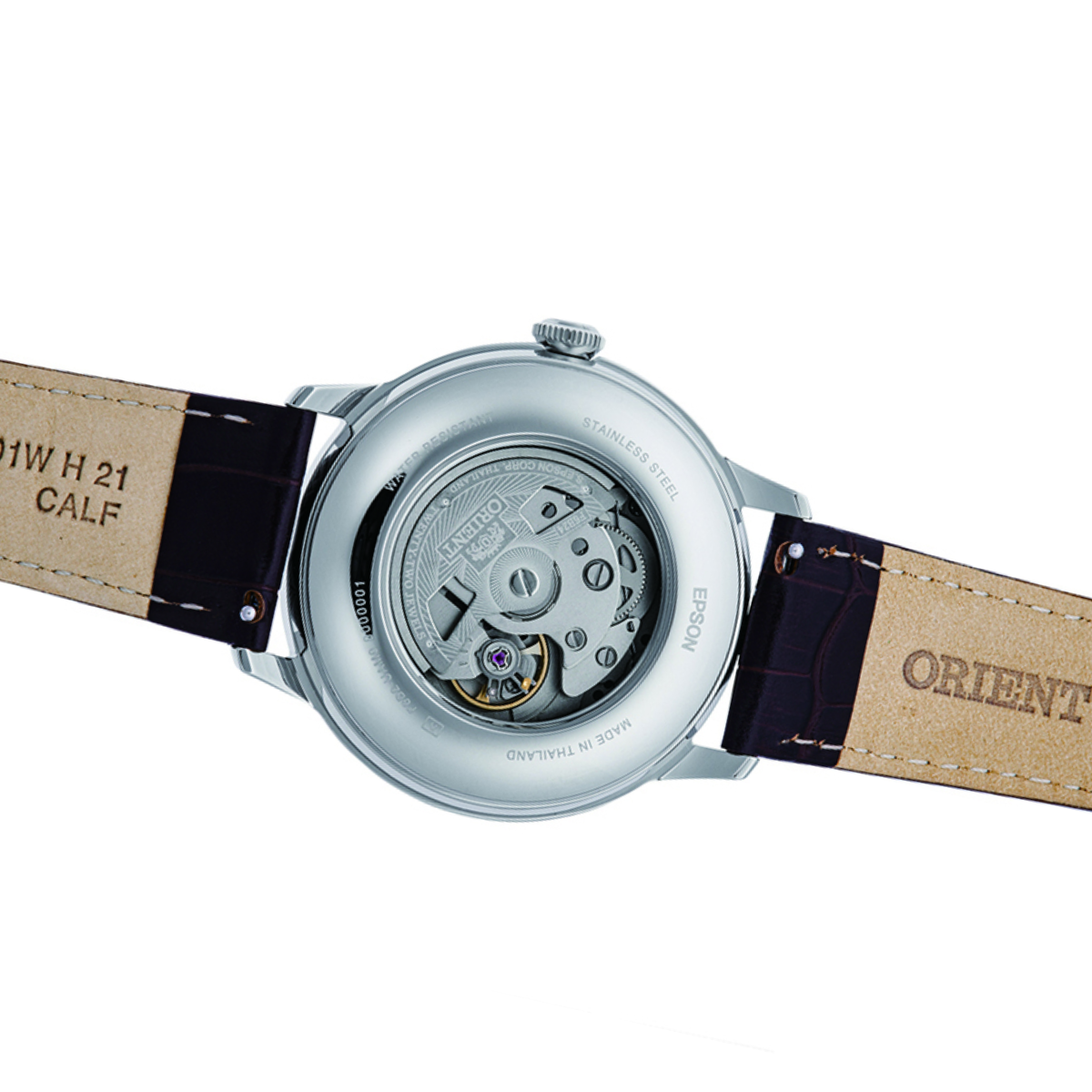 Orient Bambino Sun Moon RA-AK0805E Mechanical Green Dial Leather Watch