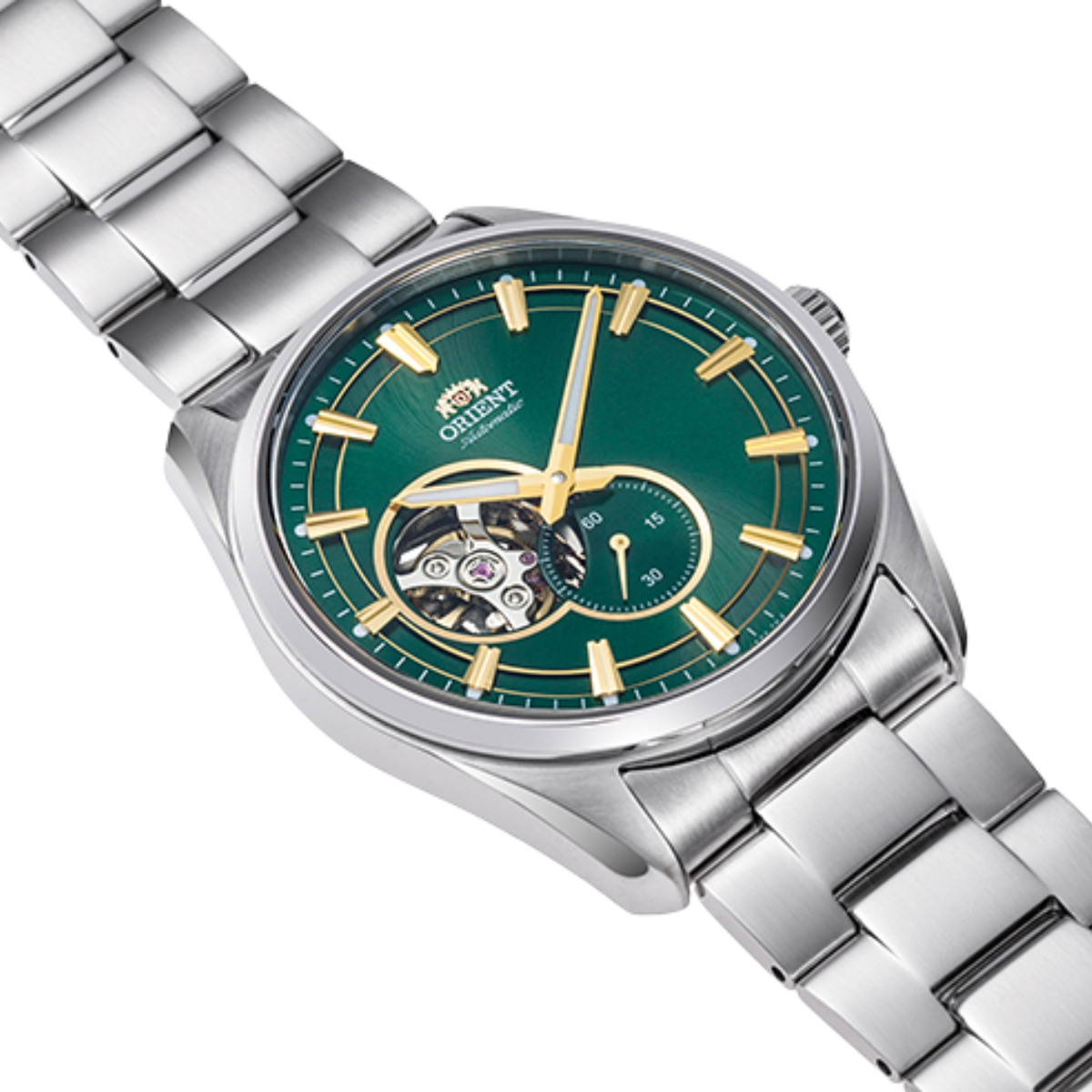 Orient Classic Contemporary RA-AR0008E Automatic Green Dial Semi Skeleton Mens Watch