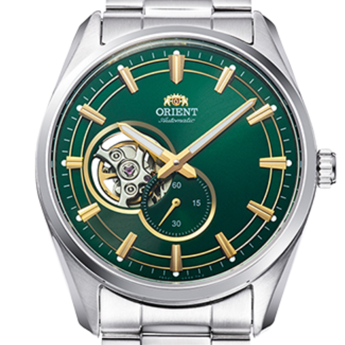 Orient Classic Contemporary RA-AR0008E Automatic Green Dial Semi Skeleton Mens Watch