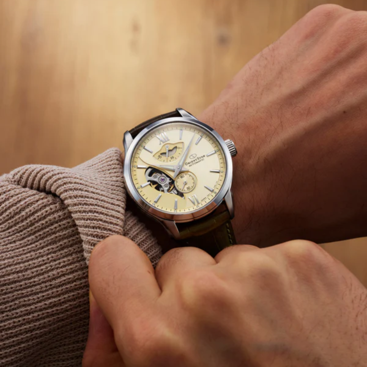 Orient Star Contemporary Layered Skeleton Watch Gold RE-AV0B10G