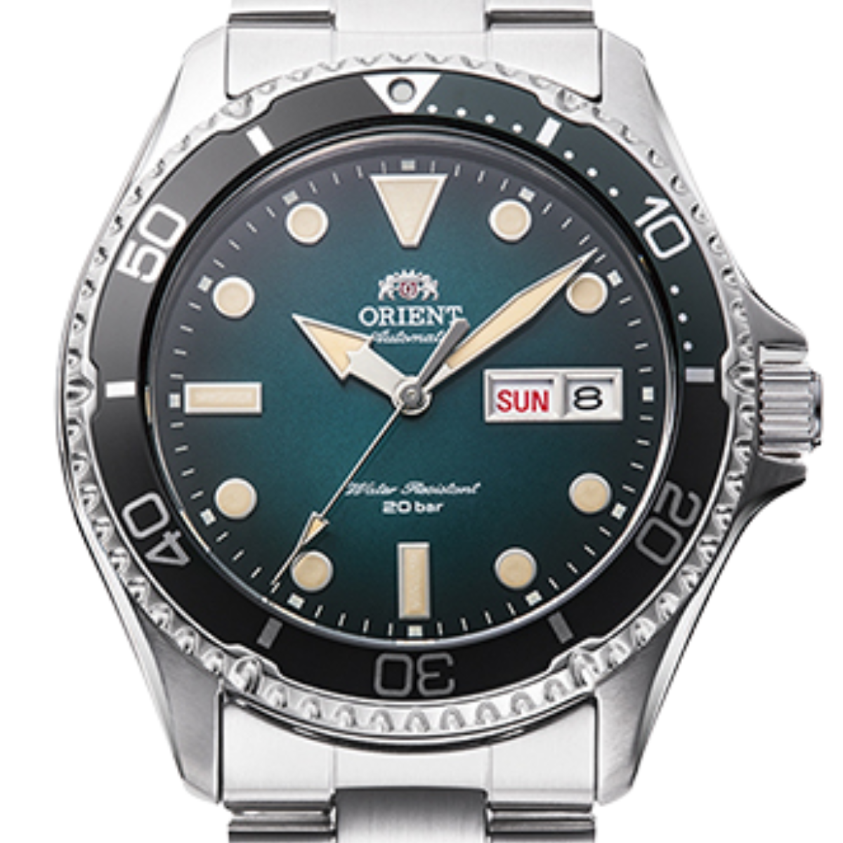 Orient Automatic Blue Green Gradient Dial RN-AA0811E JDM Sports Diving Mens Watch