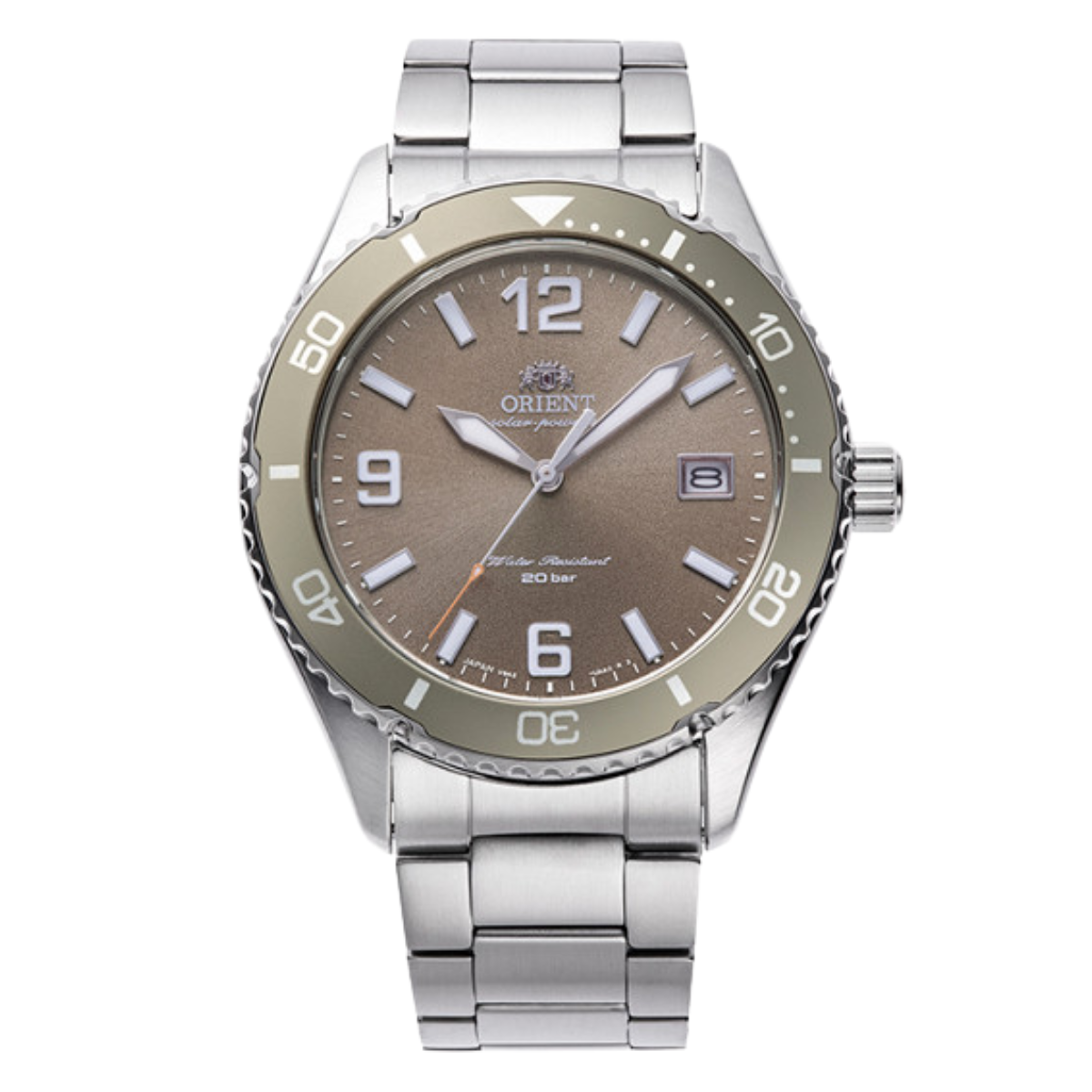 Orient Mako 40 Solar RN-WJ0004Y JDM Diving Brown Dial Mens Watch