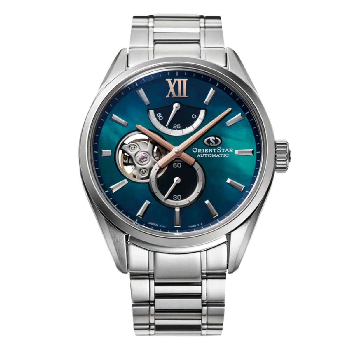 Orient Star Semi-Skeleton Auto Blue Green Bracelet RK-BY0001A