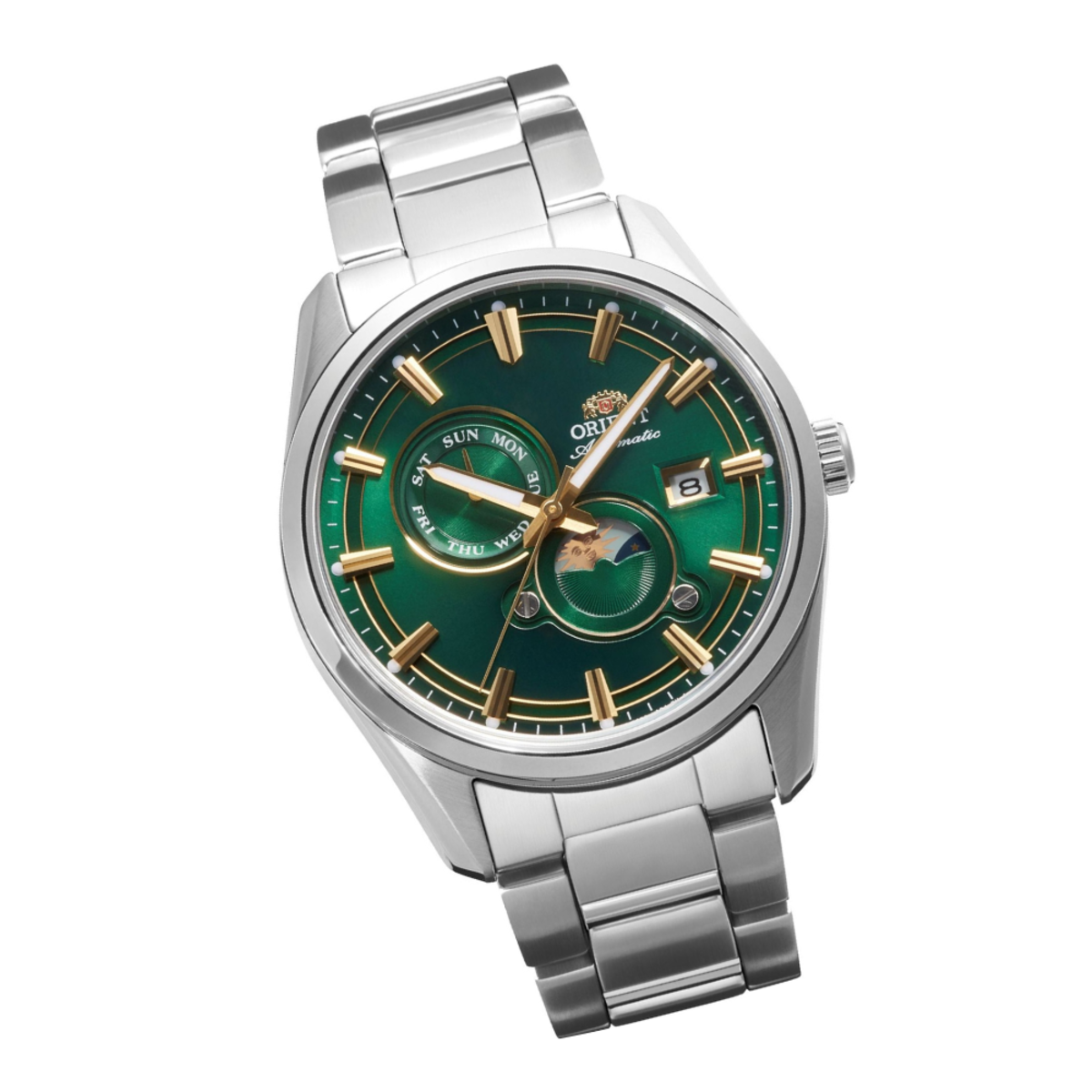 Orient Contemporary Stretto Sun and Moon Automatic Green Dial Men's Watch RA-AK0314E