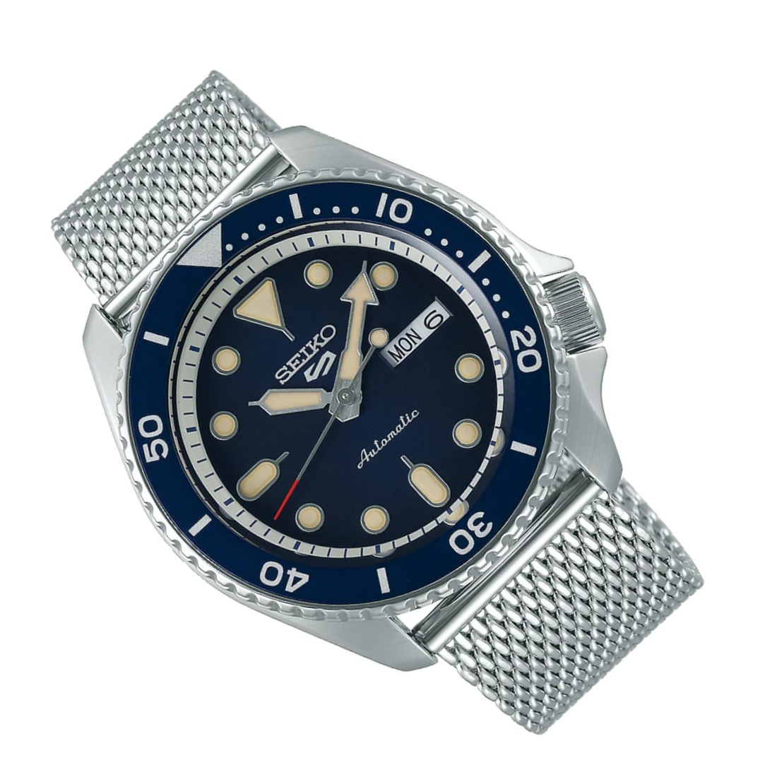 Seiko 5 Sports Mesh SRPD71K1 SRPD71 SRPD71K Stainless Steel Watch - Skywatches