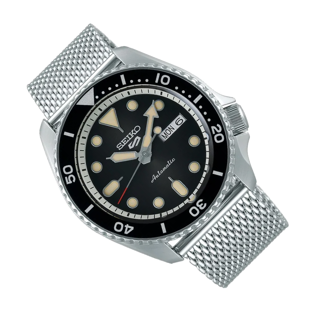 Seiko 5 Sports Mesh SRPD73K1 SRPD73 SRPD73K Stainless Steel Watch - Skywatches