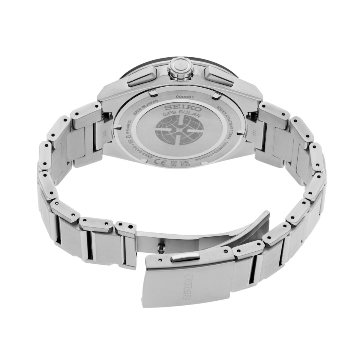 Seiko Astron GPS Solar Dual-Time Chronograph Titanium Watch SSH153J1