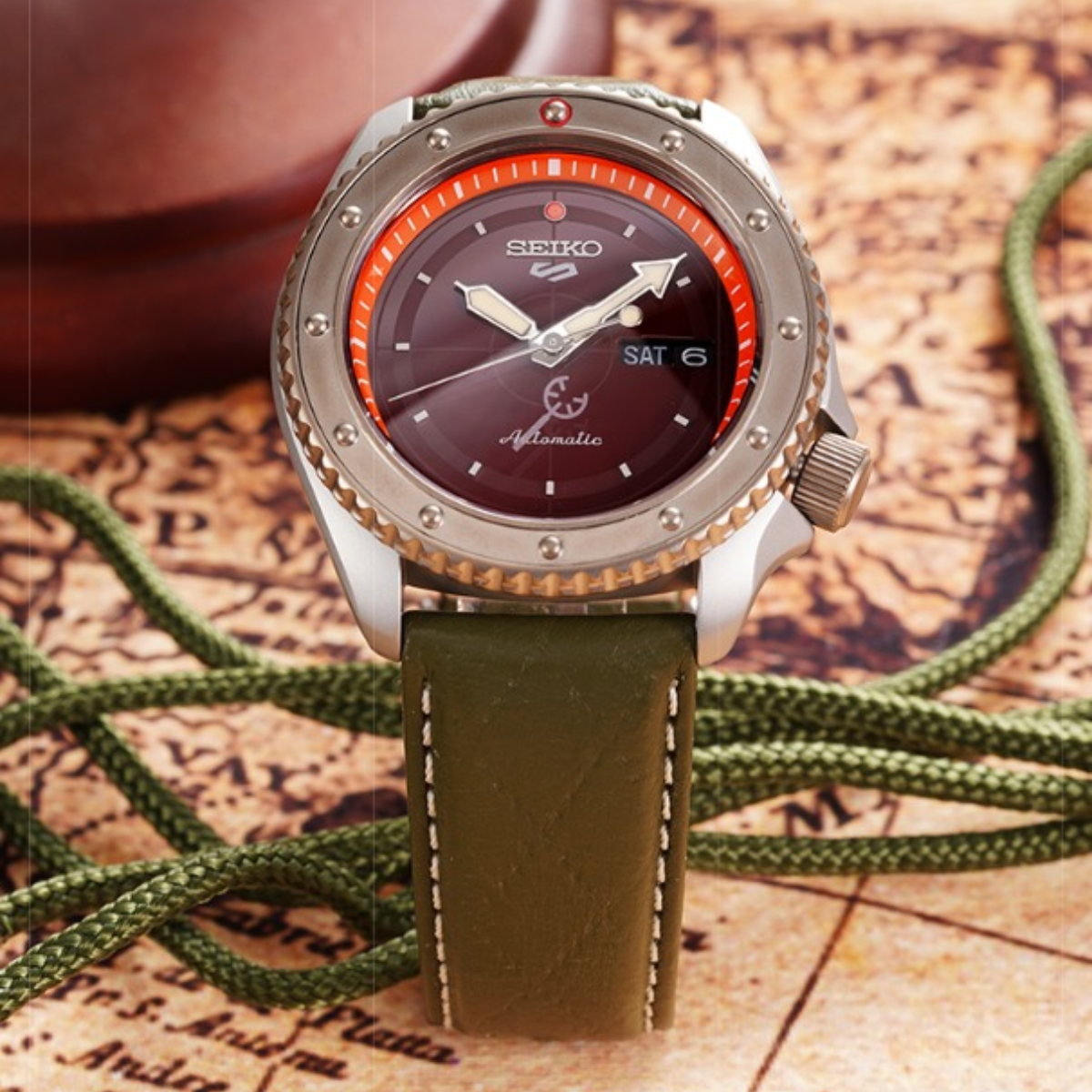 Seiko 5 Sports One-Piece USOPP SRPF59K SRPF59K1 SRPF59 Limited Edition Red Dial Watch