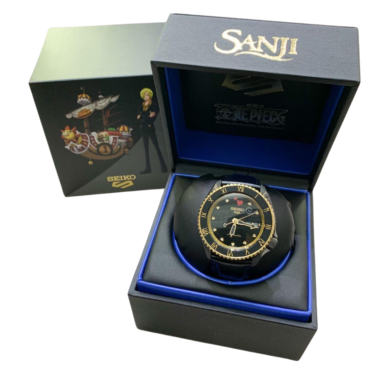 Seiko 5 Sports One-Piece SANJI SRPF64K1 SRPF64 SRPF64K Limited Edition Black Dial Watch