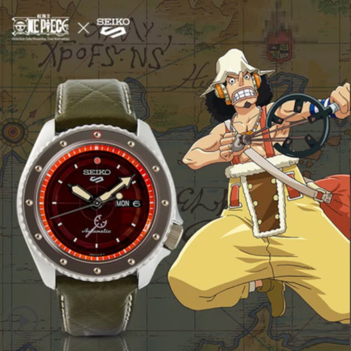Seiko 5 Sports One-Piece USOPP SRPF59K SRPF59K1 SRPF59 Limited Edition Red Dial Watch