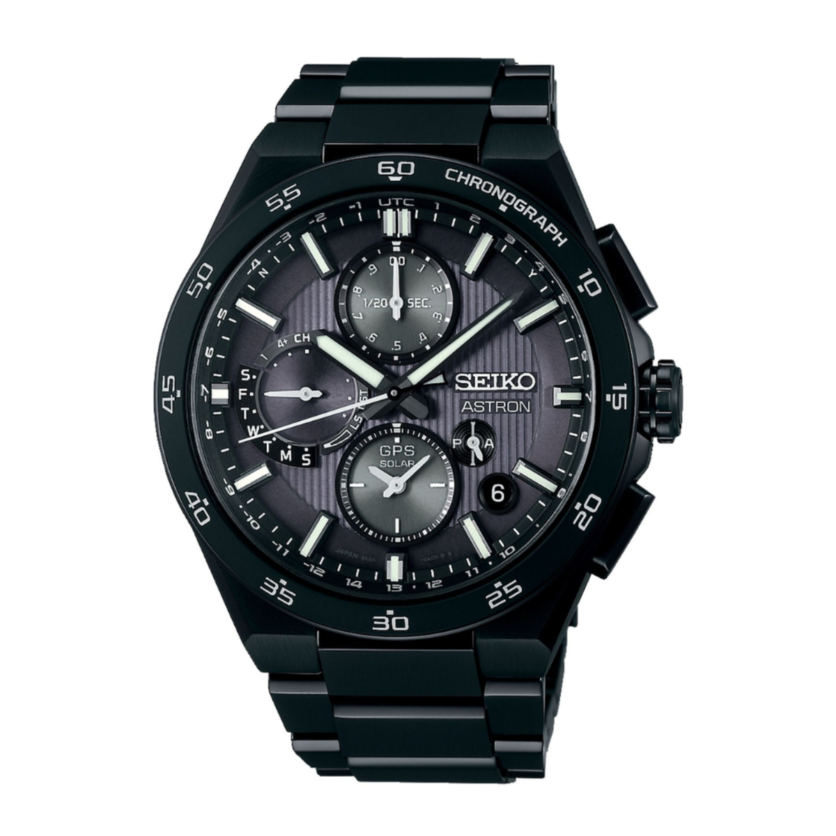 Seiko Astron GPS Solar Dual-Time Chronograph Titanium Watch SSH155J1
