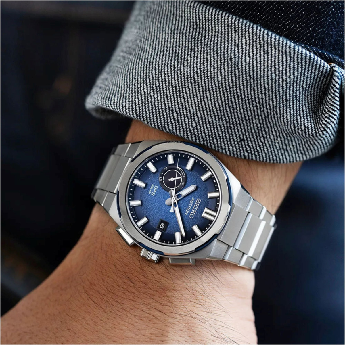 Seiko Astron GPS Solar Nexter Series "Earth Blue" Titanium Watch SSJ023J1