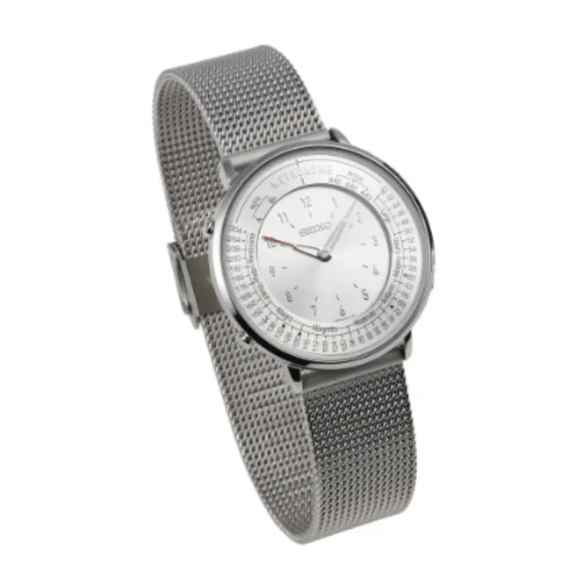 Seiko SMW007A Metronome Watch Standard Line Silver Mesh Watch