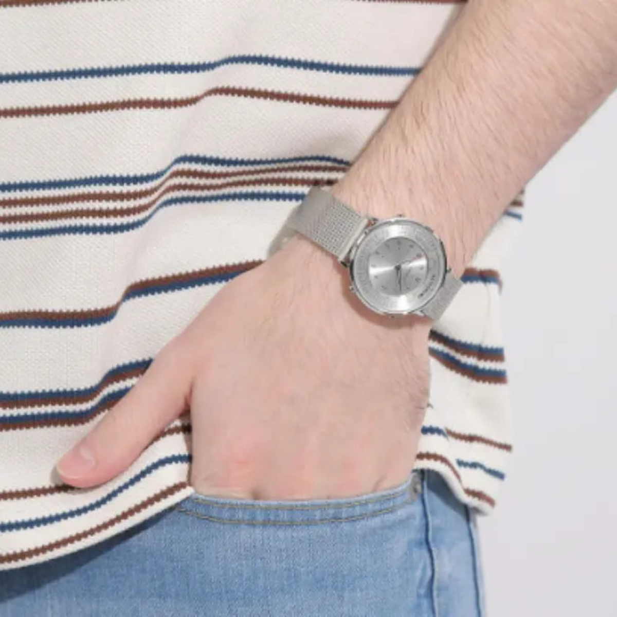 Seiko SMW007A Metronome Watch Standard Line Silver Mesh Watch