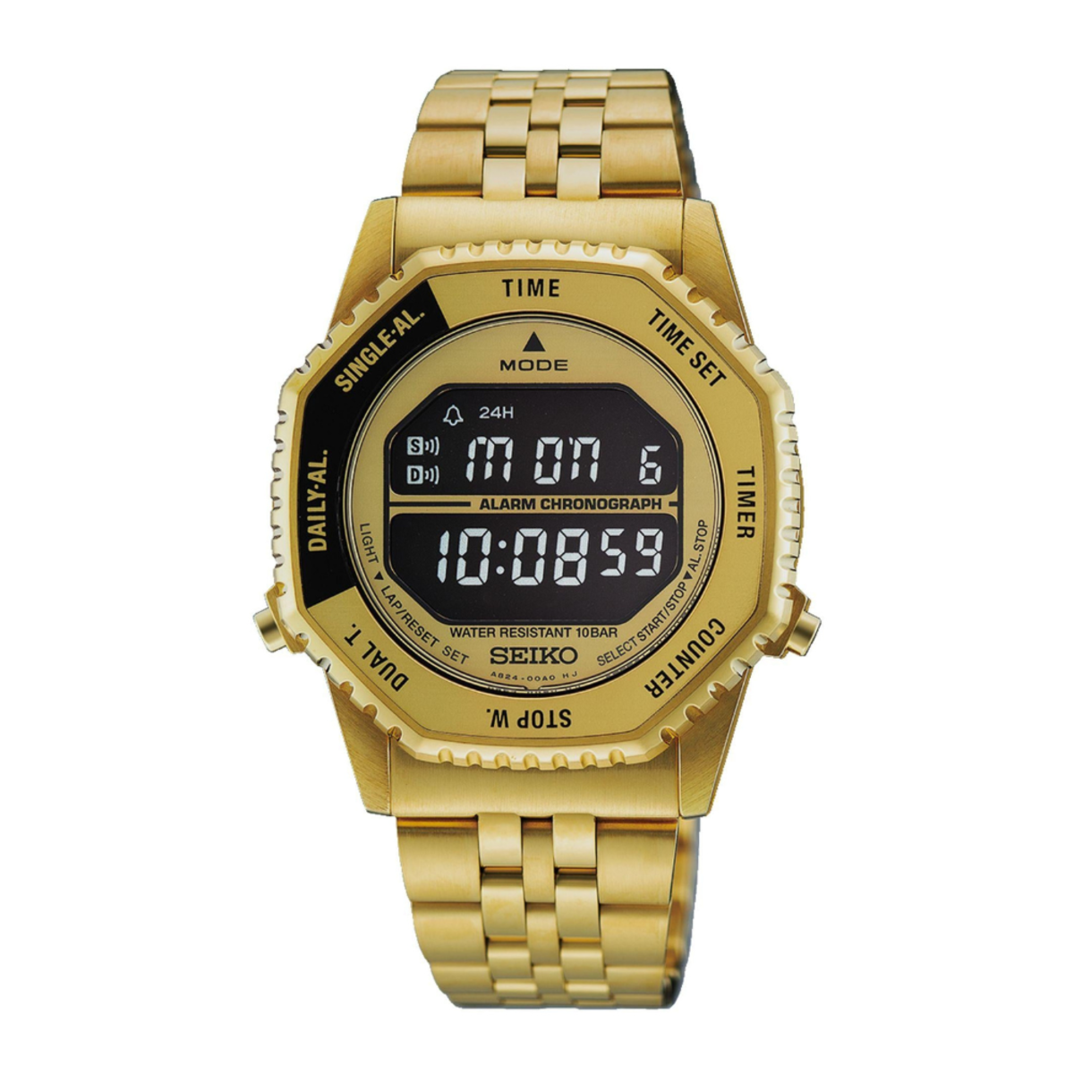 Seiko Rotocall Reissue Gold Tone Digital HFL003P1 Watch